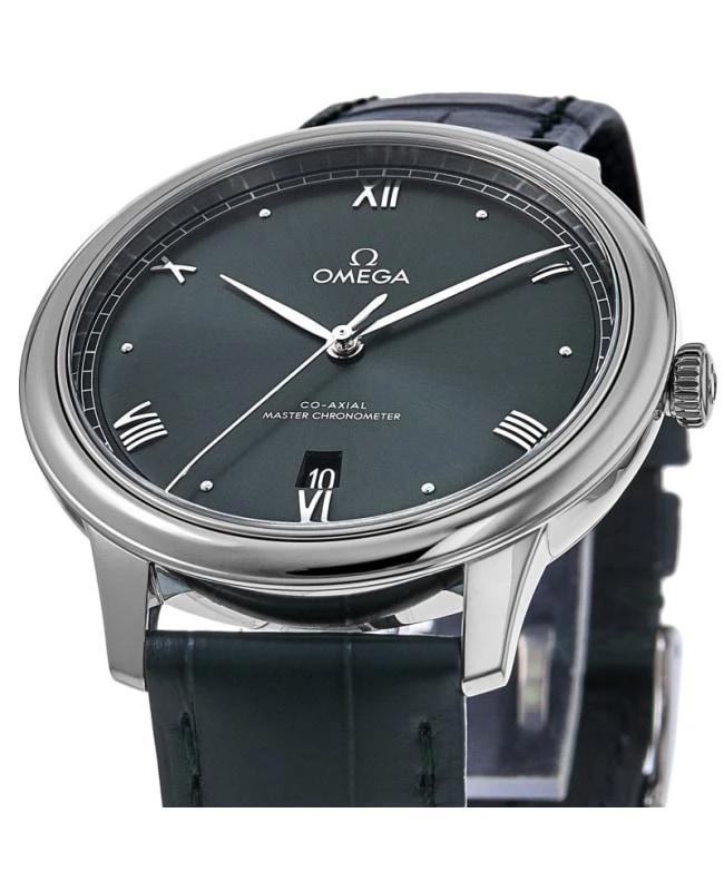 Omega Omega De Ville Prestige Co-Axial Master Chronometer 40mm Automatic Green Dial Leather Strap Men's Watch 434.13.40.20.10.001 2