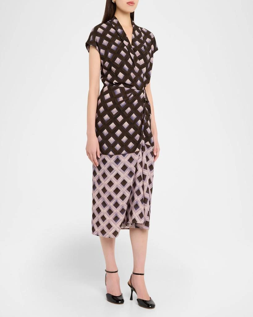 Dries Van Noten Dilian Abstract-Print Draped Midi Dress 4