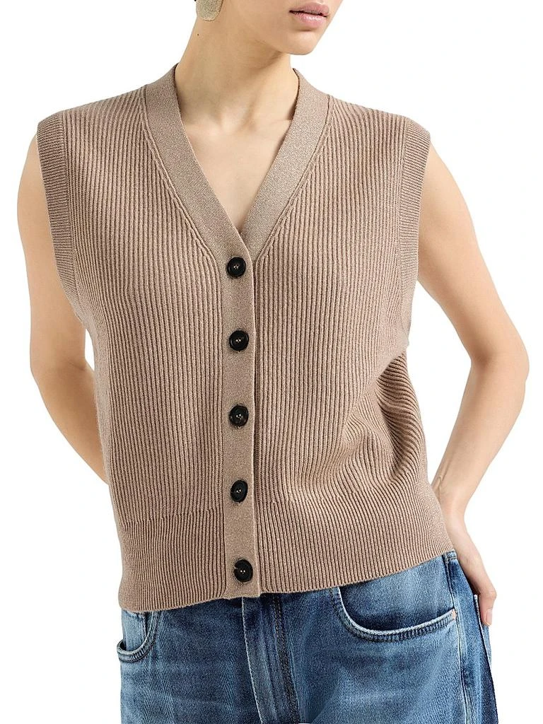 Brunello Cucinelli Sparkling Cashmere Rib Knit Sweater Vest 2