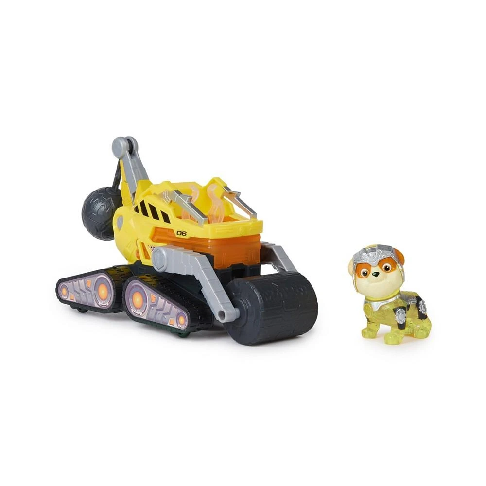 Paw Patrol The Mighty Movie, Construction Toy Truck with Rubble Mighty Pups Action Figure, Lights and Sounds, Kids Toys for Boys Girls 3 Plus