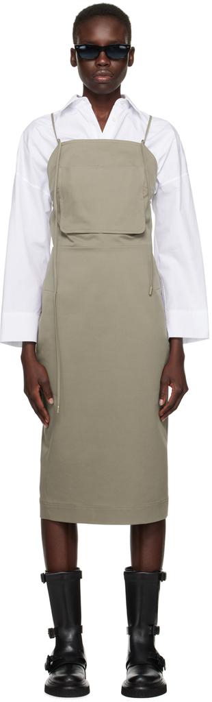 Max Mara Khaki Olivi Midi Dress