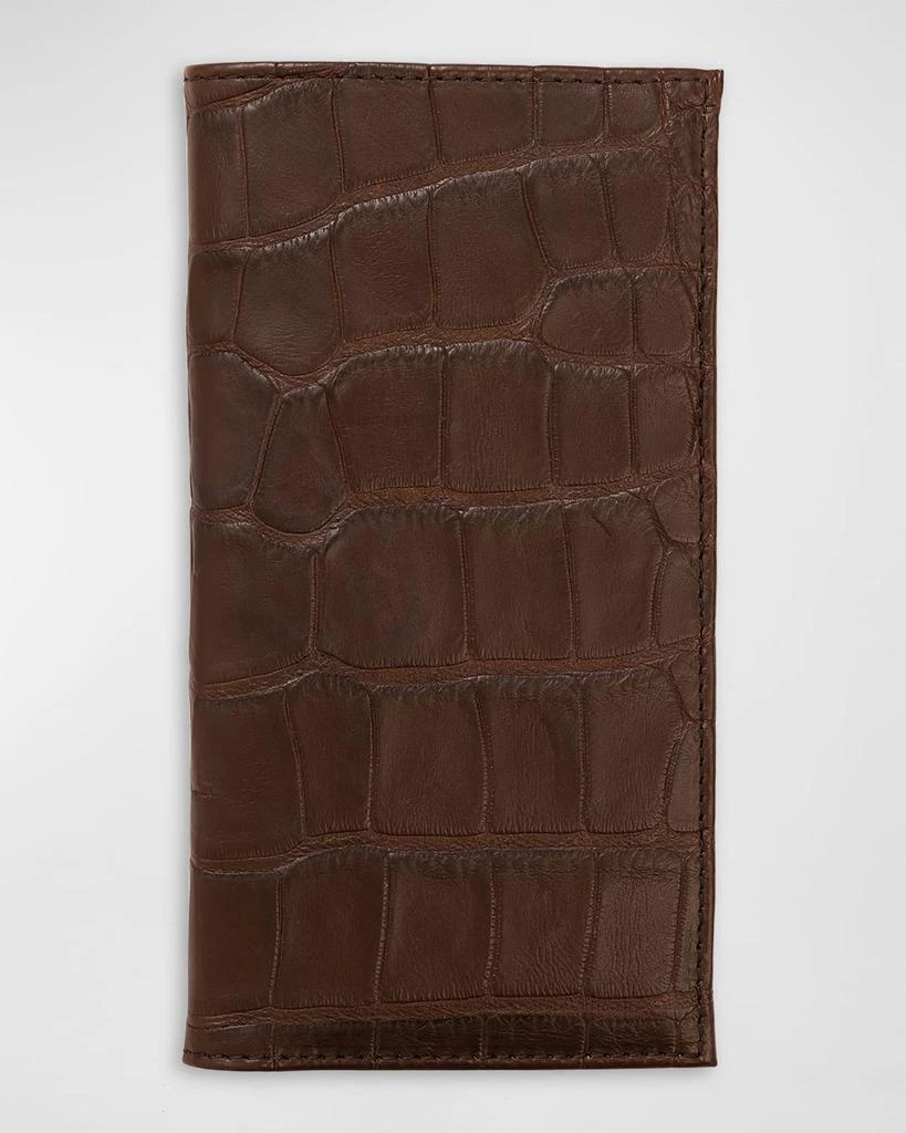 Abas Men's Matte Alligator Leather Bifold Coat Wallet 1
