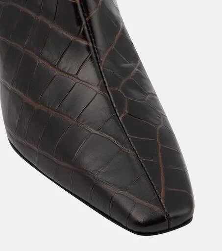 Totême Croc-effect leather ankle boots 6