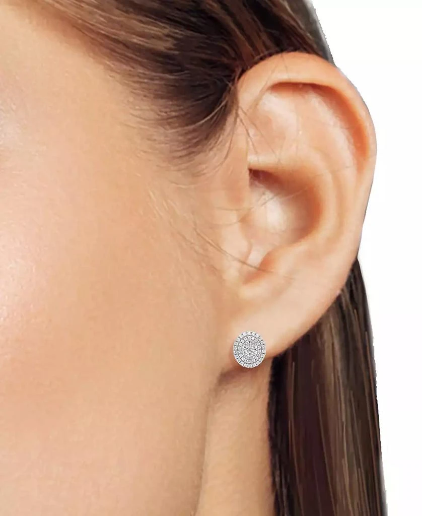 Forever Grown Diamonds Lab Grown Diamond Double Halo   Cluster Stud Earrings (2 ct. t.w.)  in Sterling Silver or 14k Gold-Plated Sterling Silver 2