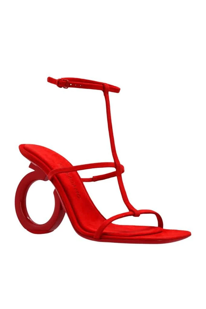 Salvatore Ferragamo Ferragamo Red Elina T-Strap Gancini Sandals 2