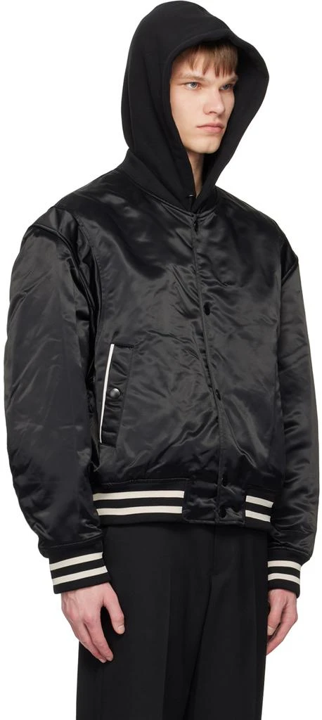 Solid Homme Black Varsity Bomber Jacket 2