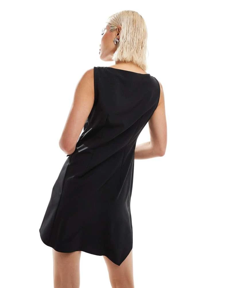 COLLUSION COLLUSION tailored asymmetric hem mini dress with zip detail 4