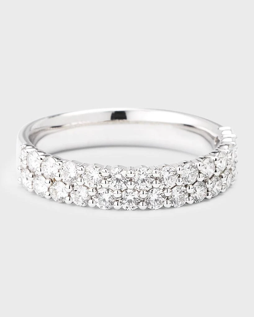Memoire 18K White Gold Paramount Diamond 2 Row Band, Size 8, 1.03tcw 1
