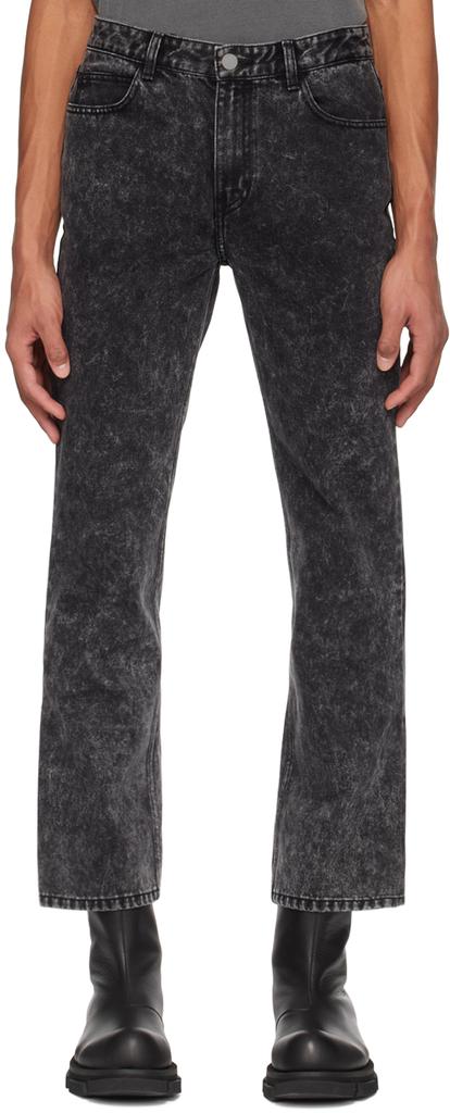 Solid Homme Black Acid Wash Jeans