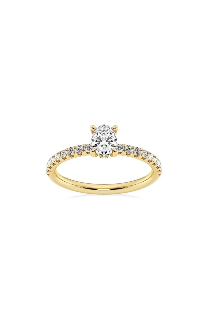 Badgley Mischka Oval Cut Lab Created Diamond Pavé Ring - 7/8 ctw. 1