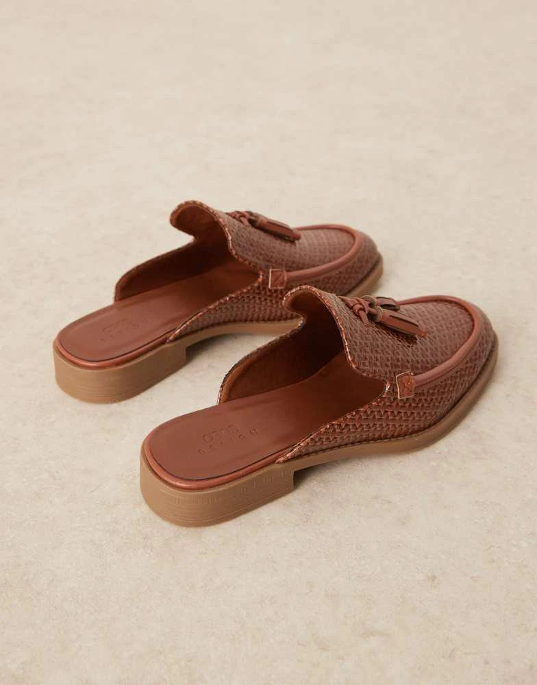 ASOS ASOS DESIGN mule loafers in tan weave 4