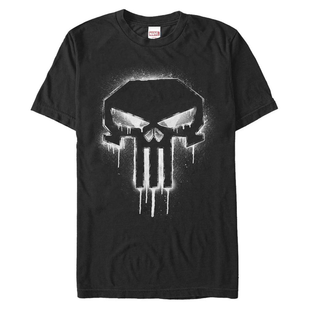 Fifth Sun Marvel Men's Punisher The Punisher Spray Paint Skull Logo Short Sleeve T-Shirt