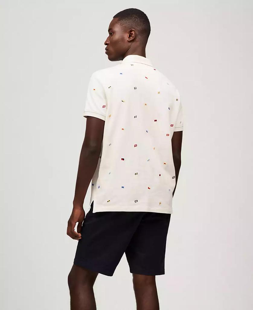 Tommy Hilfiger Men's Regular Fit Allover Flag Polo Shirt