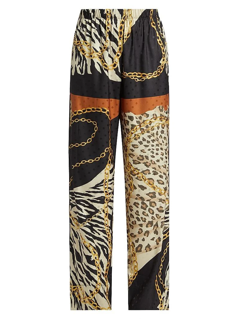 Ronny Kobo Dora Animal-Chain-Print Pants 1