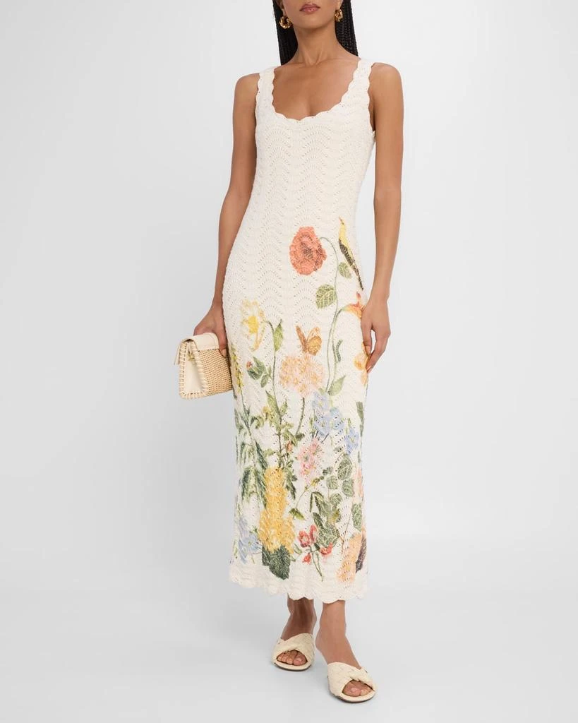 Cara Cara Orel Floral Crochet Knit Sleeveless Maxi Dress 2