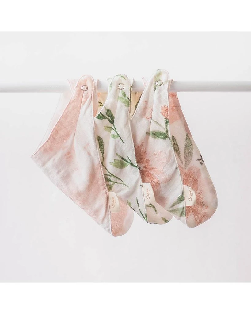 Crane Baby Parker Floral Muslin Bib Set, 3 Pack - Ages 0-36 Months 2