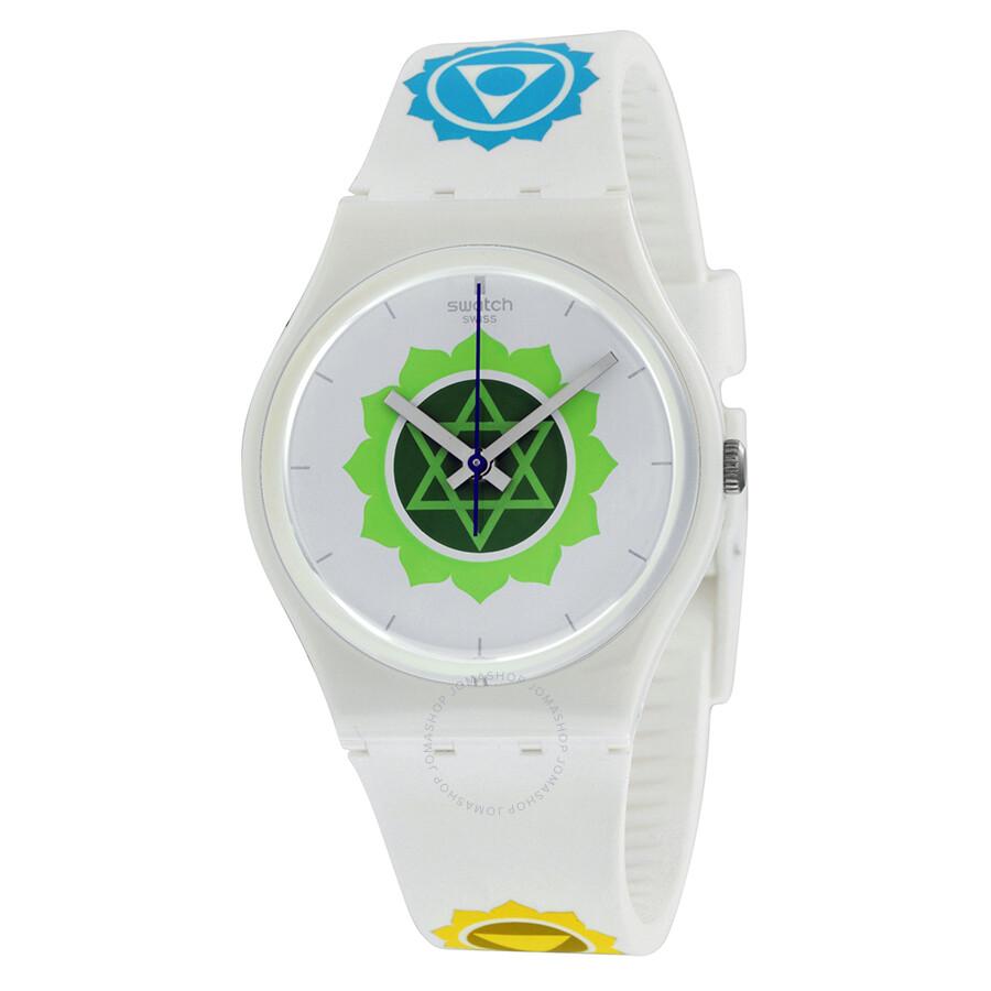 Swatch Breathe White Dial White Plastic Unisex Watch GW172