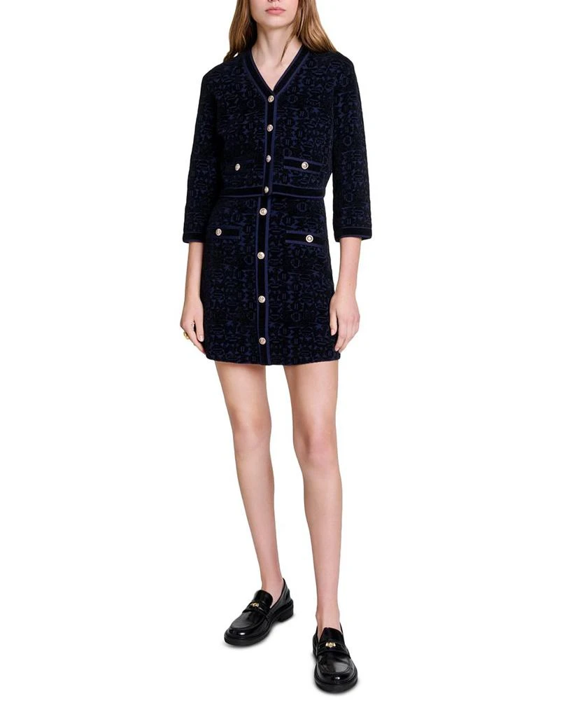 Maje Reverie Velvet Knit 2-in-1 Cardigan & Dress Set 2