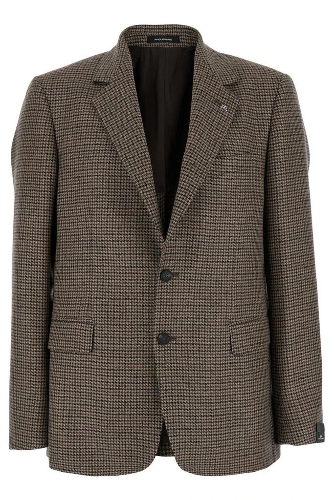 TAGLIATORE Tagliatore Single-Breasted Dogtooth Blazer 1