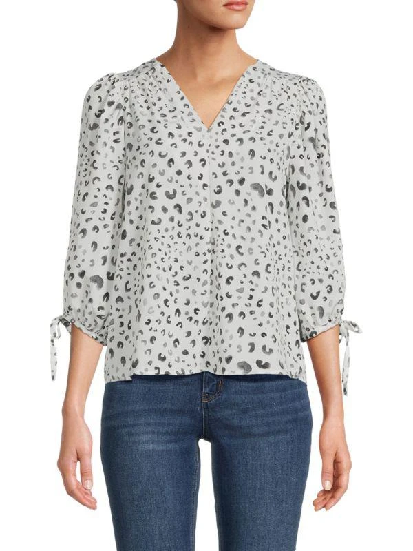 Renee C. ​Floral Puff Sleeve Chiffon Top 1