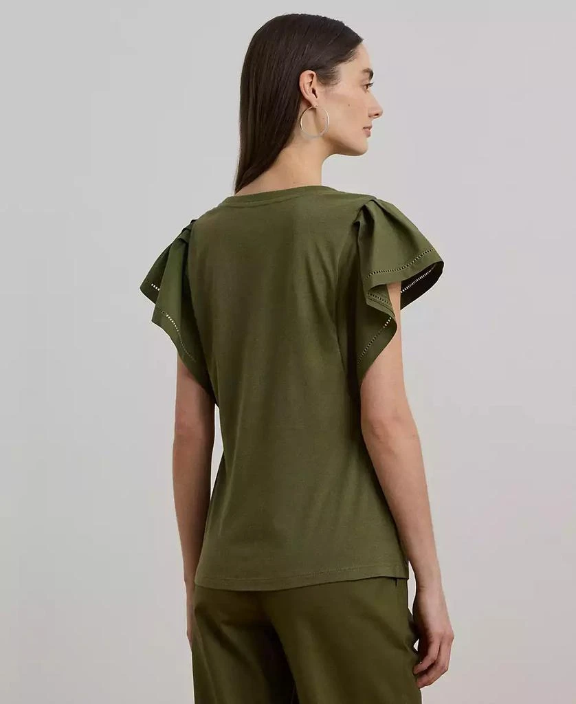 Ralph Lauren Women's Jersey Flutter-Sleeve Tee 2
