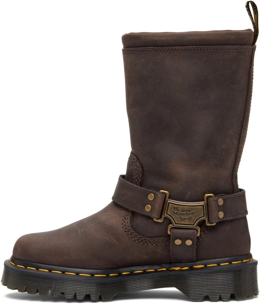 Dr. Martens Brown Anistone Hi Leather Biker Boots 3