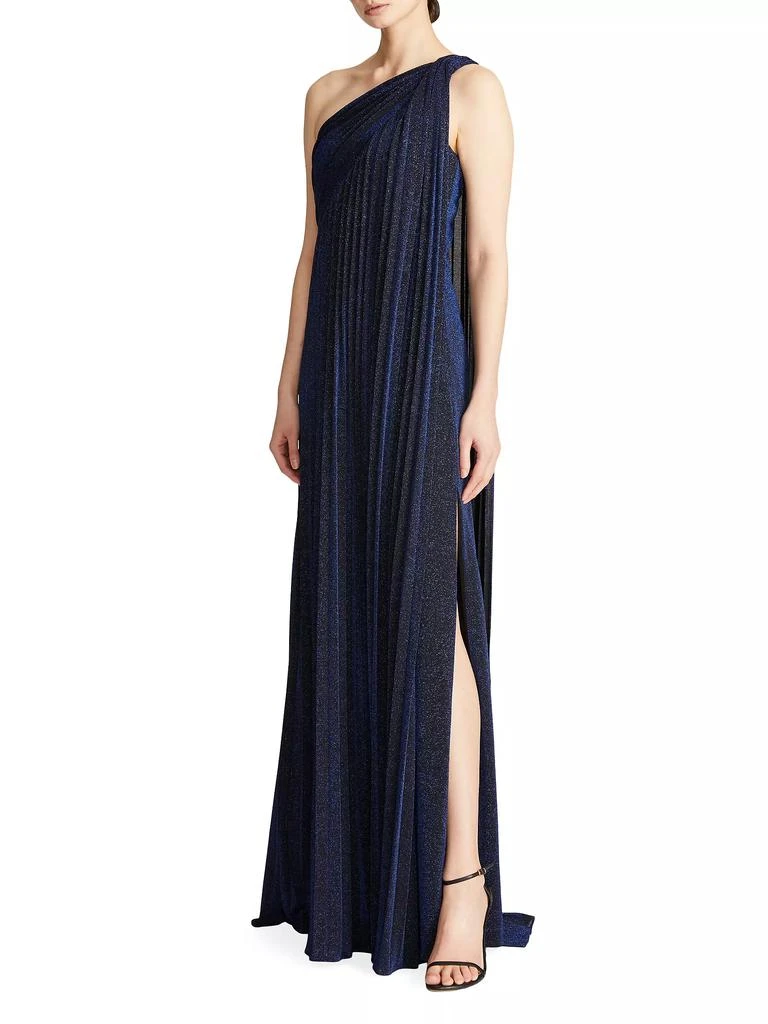 Halston Priya One-Shoulder Draped Gown 4