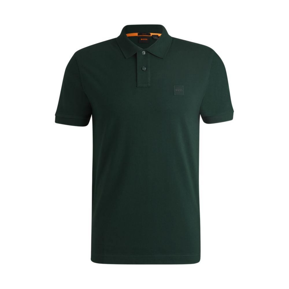 Hugo Boss Slim-fit stretch-cotton polo shirt with logo patch