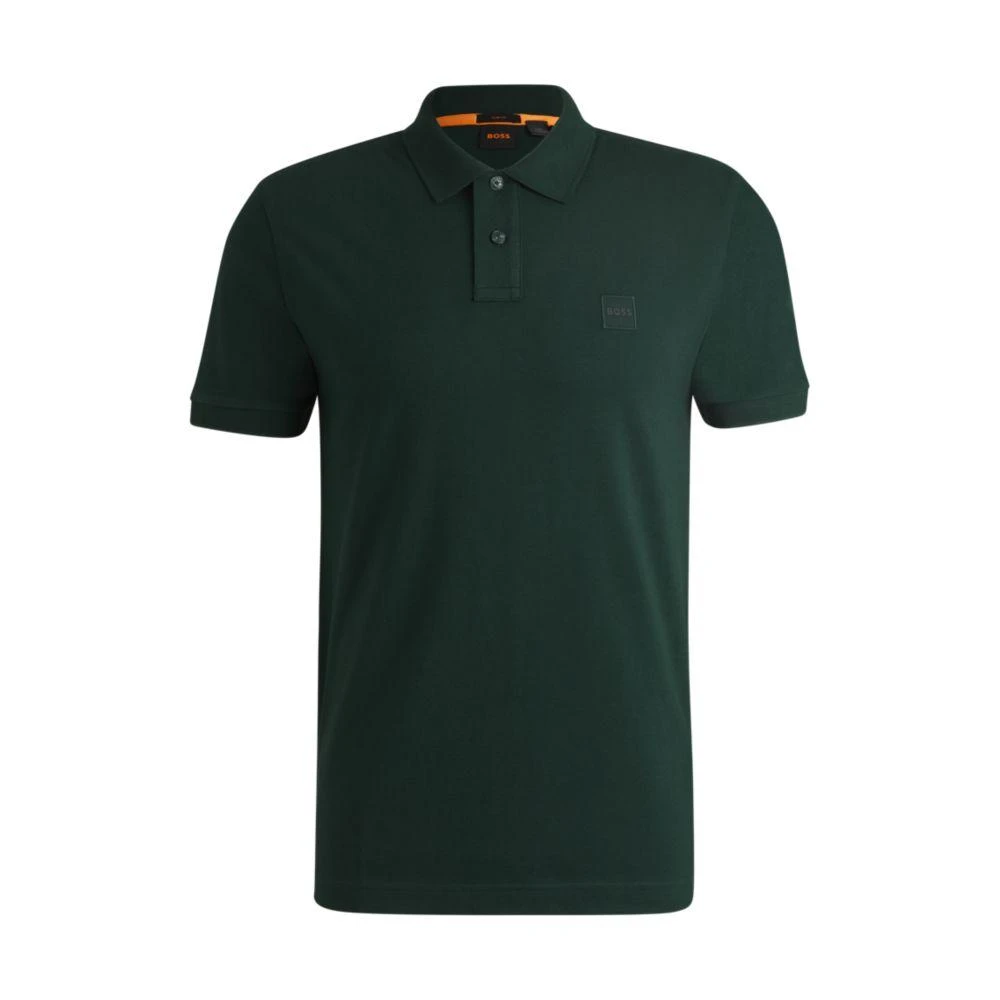 Hugo Boss Slim-fit stretch-cotton polo shirt with logo patch 1
