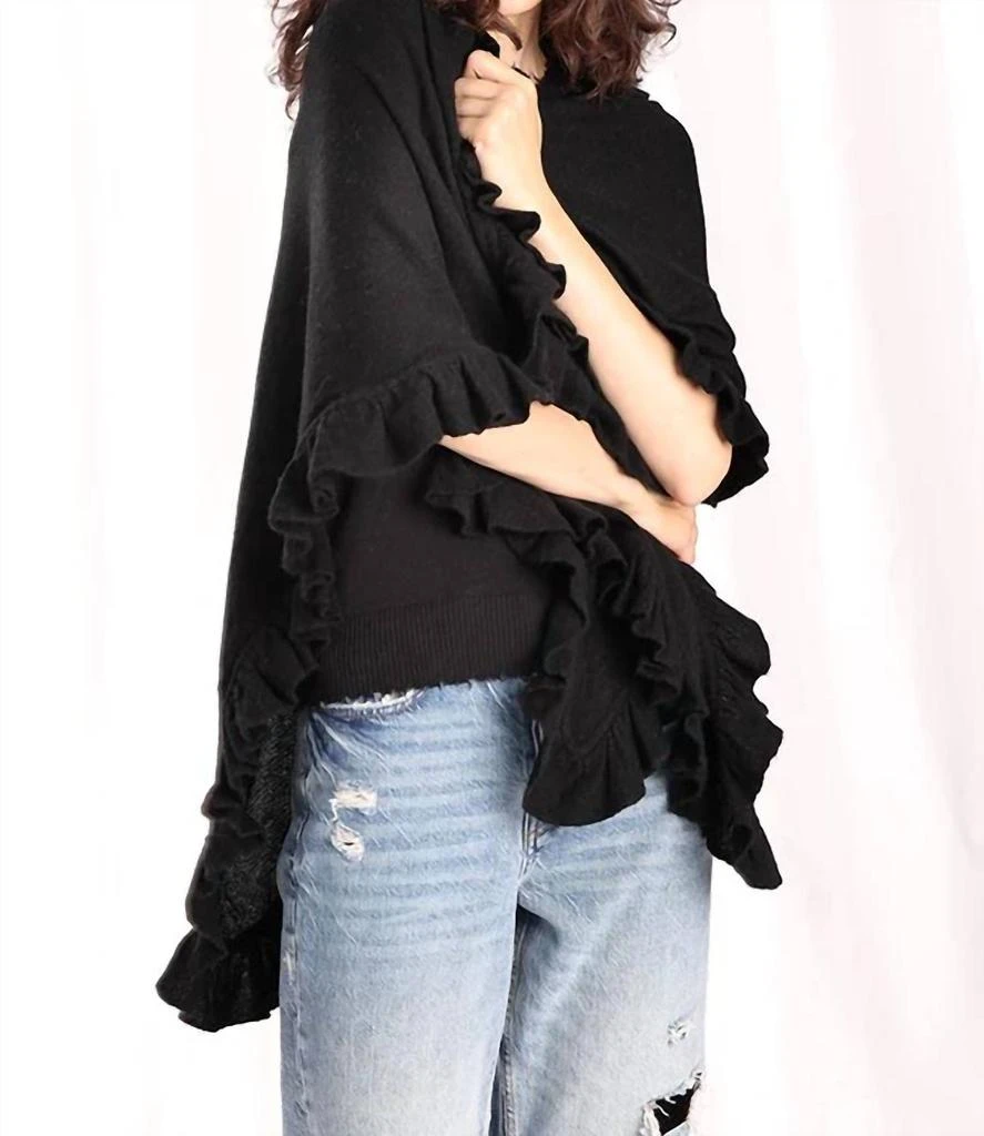 Minnie Rose Minnie Rose - Cotton Cashmere Ruffle Shawl 2