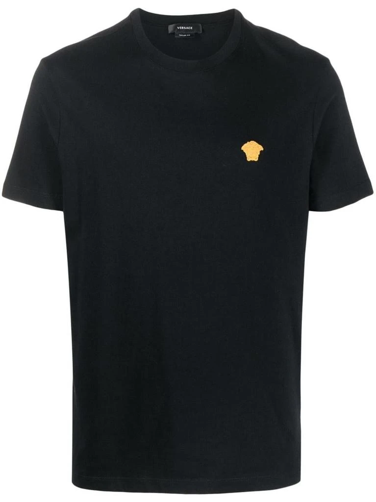 Versace Versace T-Shirt With Iconic Logo Embroidered On The Chest 1