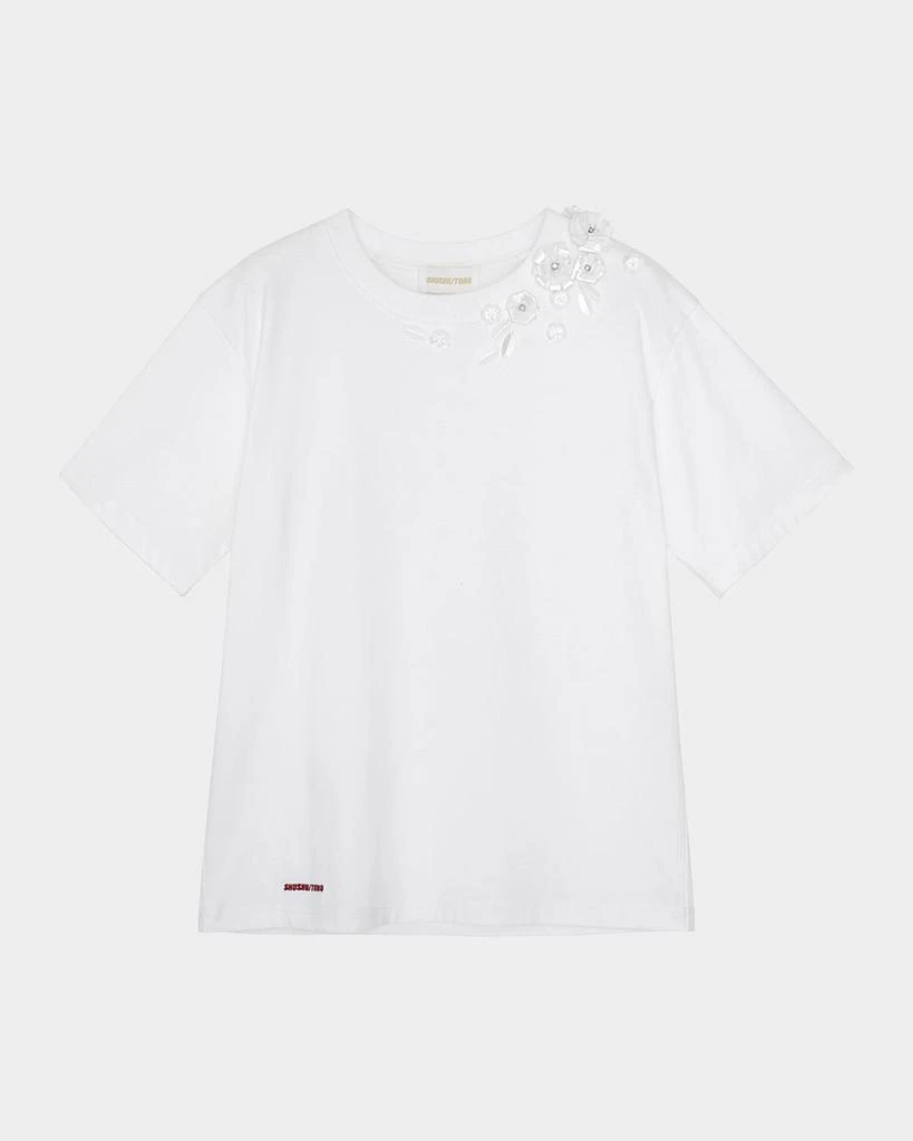 Shushu/Tong Floral Beaded Short-Sleeve Tee 1