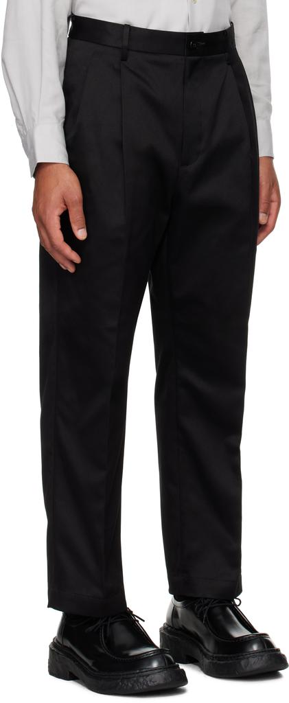 Wacko Maria Black Double Pleated Chino Trousers