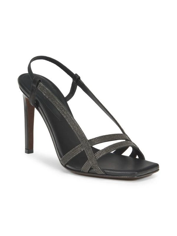 Brunello Cucinelli 105MM Embellished Leather Slingback Sandals 2