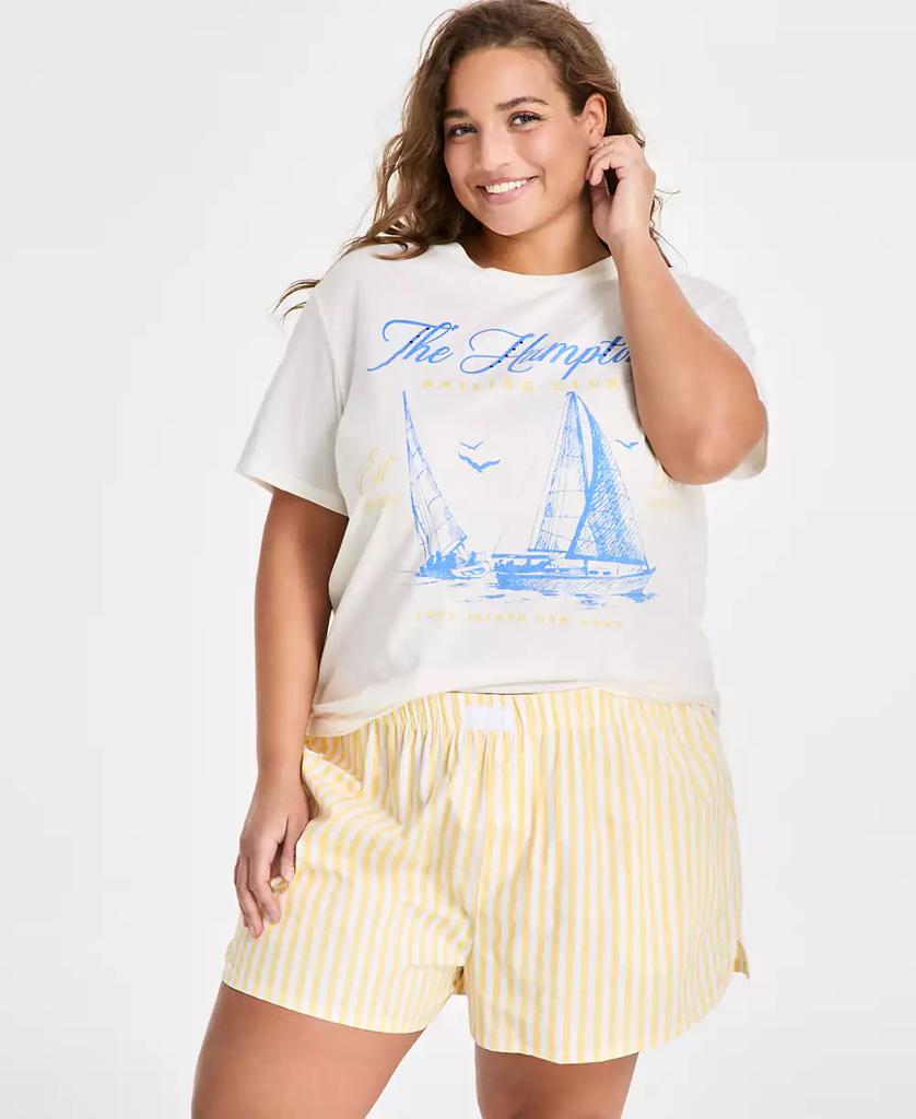 Love Tribe Trendy Plus Size Hamptons Rhinestone T-Shirt