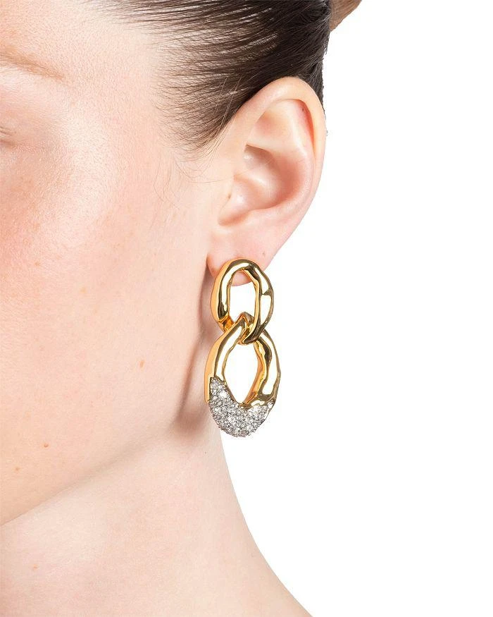 Alexis Bittar Solanales Pavé Large Link Drop Earrings in Rhodium Plated & 14K Gold Plated 2