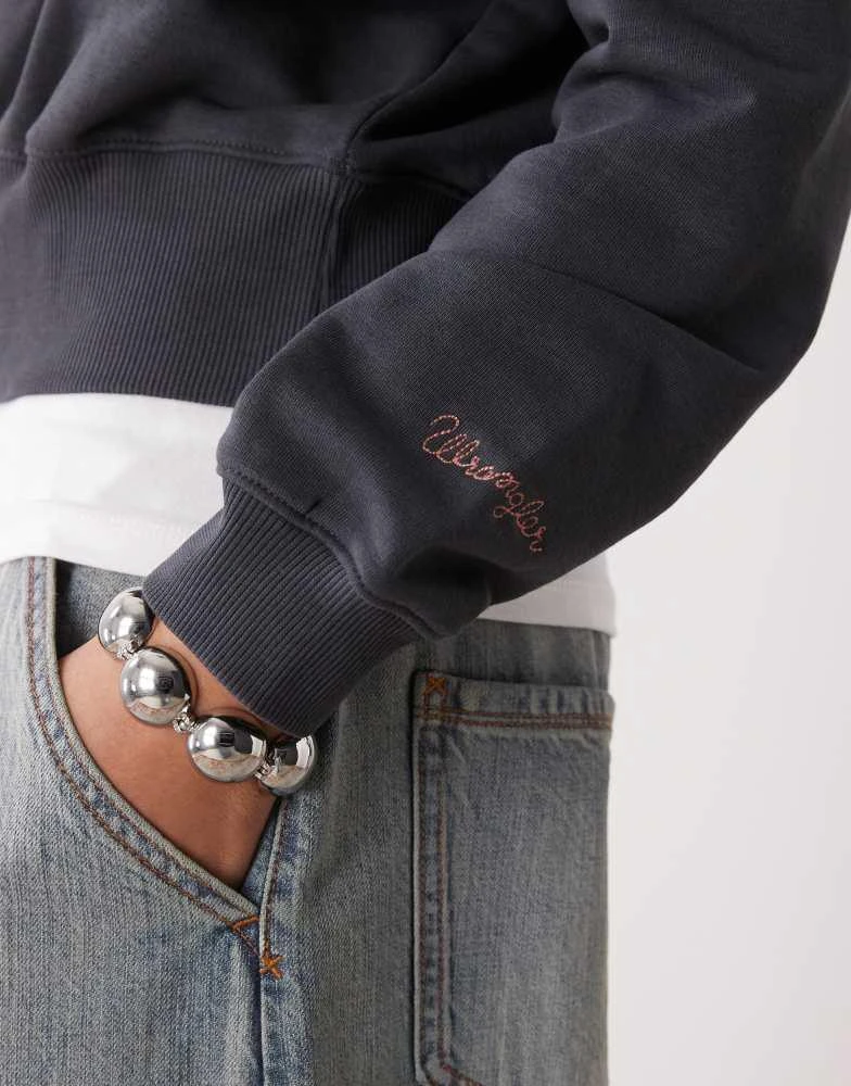 Wrangler Wrangler embroidered sweater in black 3