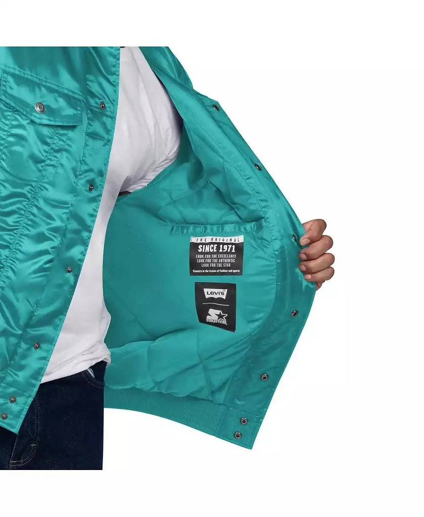 Levi's Levi’s x Starter Men's Aqua Miami Dolphins Silver Tab Trucker Full-Snap Jacket 4