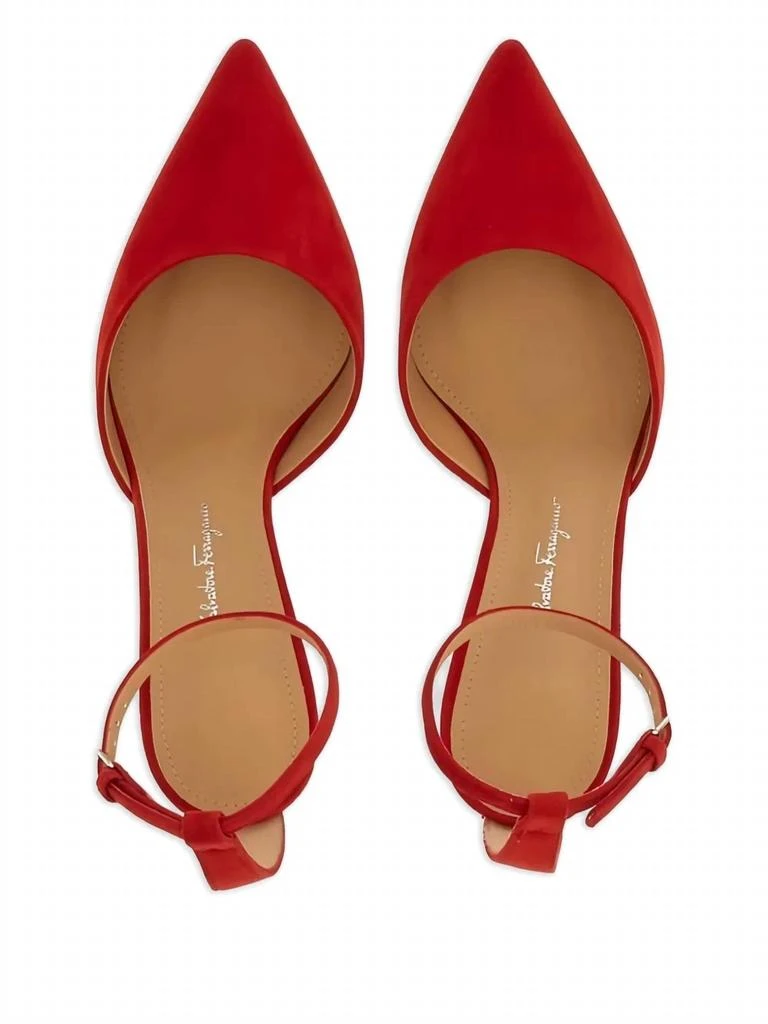 Salvatore Ferragamo Women
s Iman Suede Pumps In Red 2