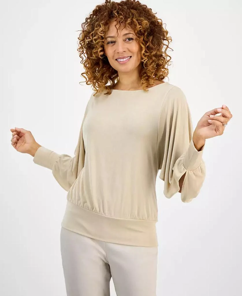 JM Collection Women's Dolman-Sleeve Draped Boatneck Top, Exclusively at Macy's 1