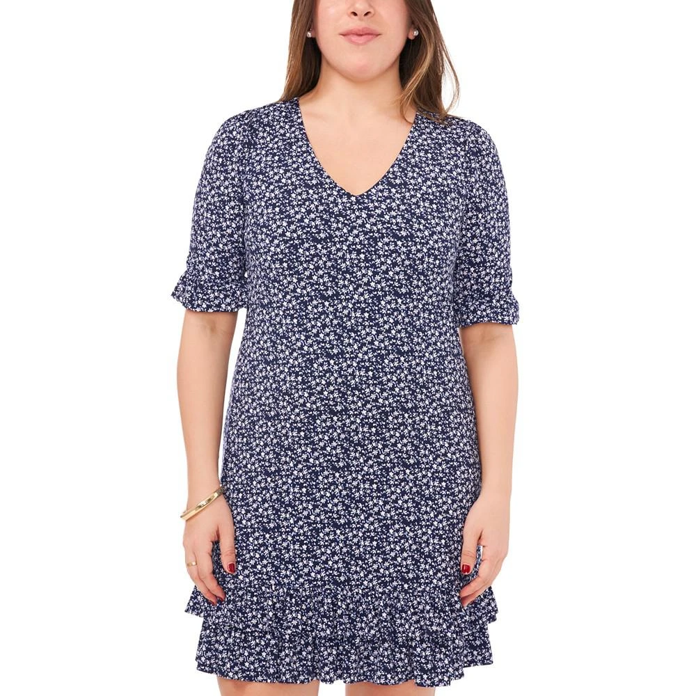 MSK Petite V-Neck Ruffle-Trimmed Sheath Dress 3