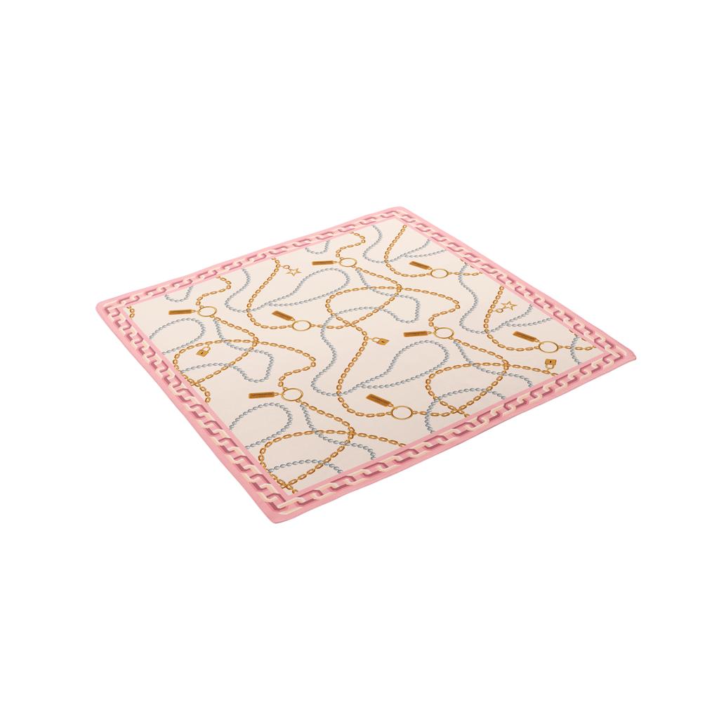 LePARMENTIER Paris Heritage Chain and Pearls Silk Bandana