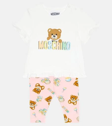 Moschino Baby set of cotton-blend T-shirt and shorts 2