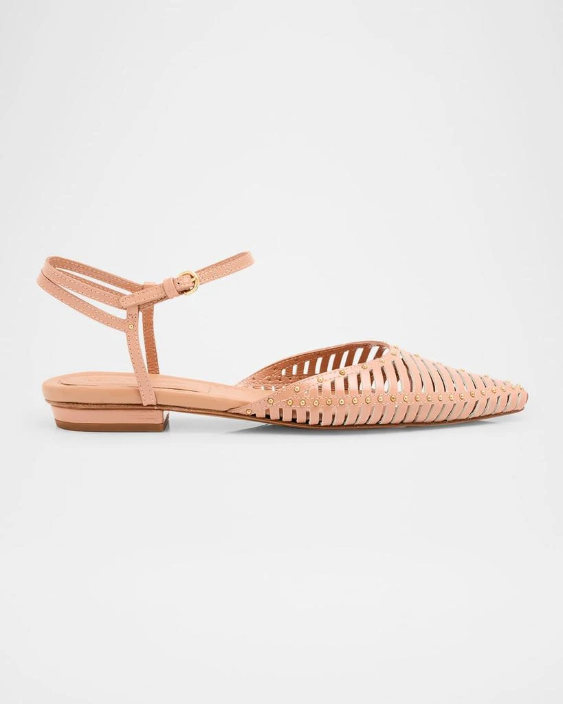 Ulla Johnson Violette Caged Leather Ankle-Strap Ballerina Flats 1