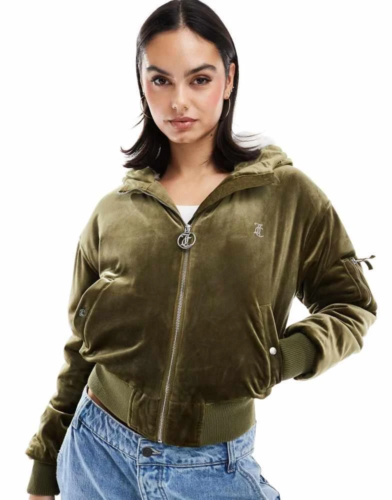 Juicy Couture Juicy Couture Fur rydell jacket in dark green 1