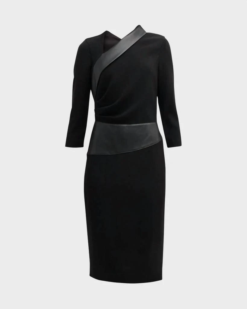 slim fit dress slacks Sleek Strapless Chain-Trim Faux Leather Mini Dress