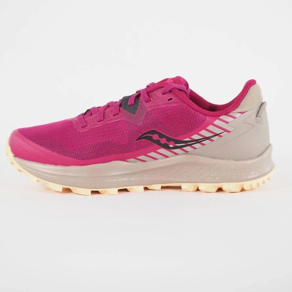 Saucony Women's Peregrine 11 Running Shoes In Cherry/gravel 3