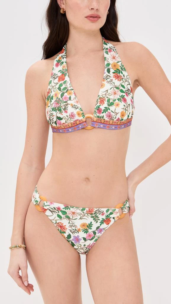 Shoshanna Toulouse Floral Ring Halter Bikini Top 4
