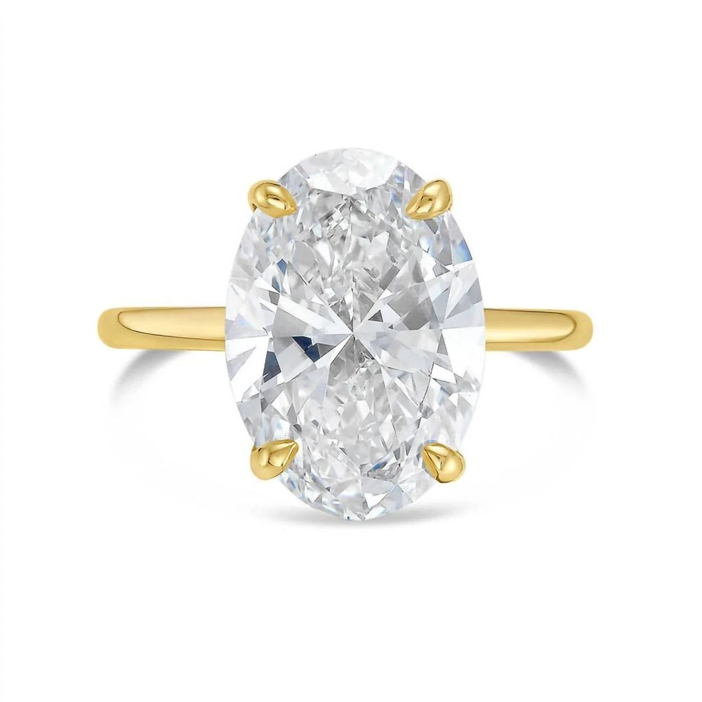 Diana M Jewels Diana M Jewels - 5.00 Ct Oval-shaped Lab-grown Diamond Solitaire Ring In Four-prong Setting