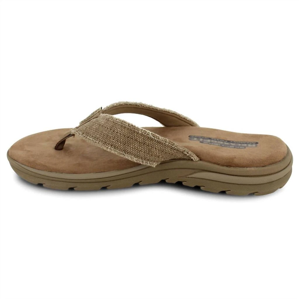 SKECHERS Men
s Relaxed Fit Supreme Flip Flop In Beige 2